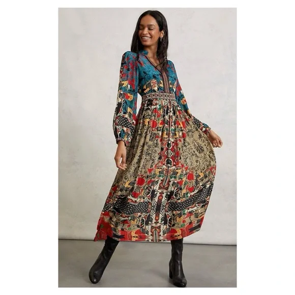NWOT Anthropologie Bhanuni By Jyoti Maxi Dress  Size 4 - Picture 4 of 14